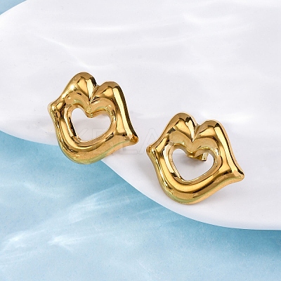 304 Stainless Steel Stud Earrings for Women EJEW-F357-03G-01-1