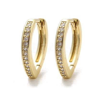 Teardrop Brass Micro Pave Cubic Zirconia Hoop Earrings EJEW-M082-10G-1