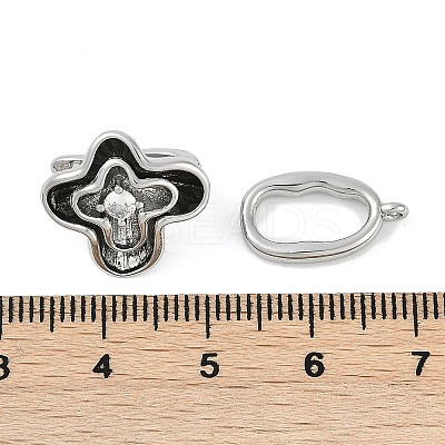 Brass Micro Pave Clear Cubic Zirconia Fold Over Clasps KK-U043-18P-1