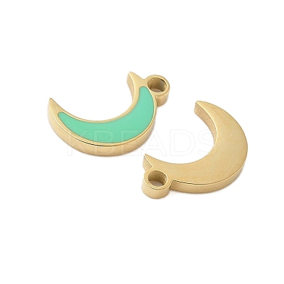 304 Stainless Steel Enamel Charms STAS-L022-333G-02-1