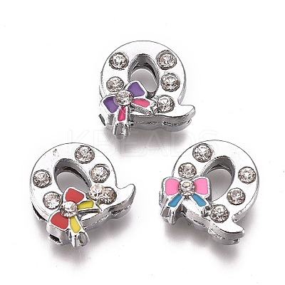 Alloy Enamel Letter Slide Charms X-PALLOY-K241-Q-1