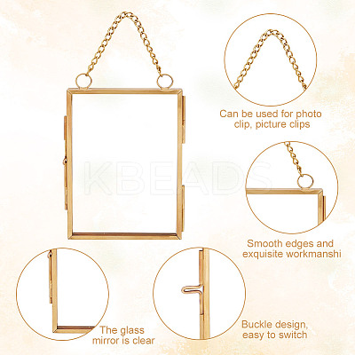Glass Rectangle Wall Hanging Photo Frame AJEW-WH0314-470A-1