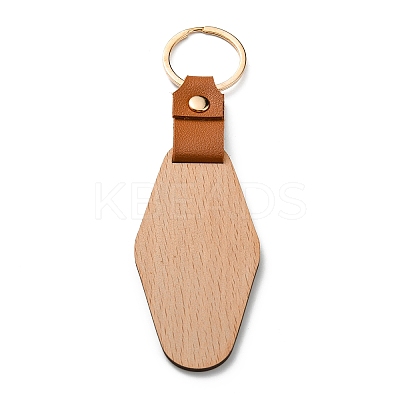 Wooden & Imitation Leather Pendant Keychain LS-PW23041896965-1