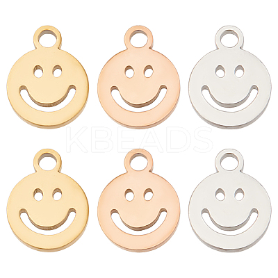 6Pcs 3 Colors 304 Stainless Steel Charms STAS-LP0001-31-1
