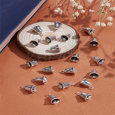 20Pcs Tibetan Style Alloy Bell Pendants FIND-LP0002-48-1