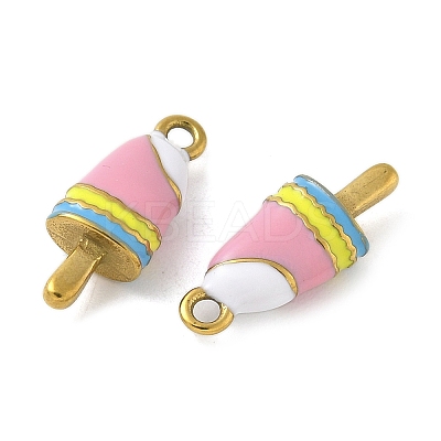 304 Stainless Steel Enamel Pendants STAS-K306-23G-1