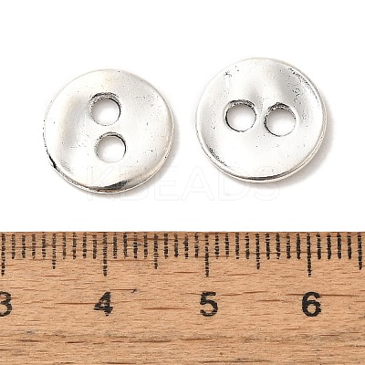 Lead Free Antique Silver Tibetan Style Flat Round Buttons X-TIBE-R178-AS-LF-1
