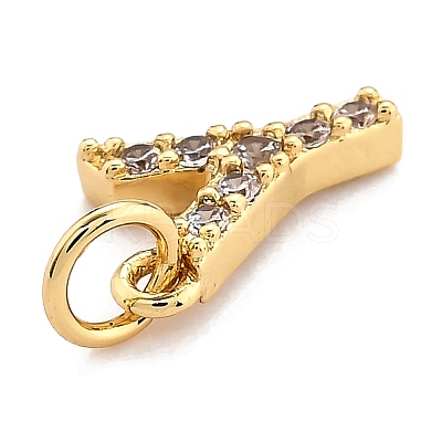 Brass Micro Pave Grade AAA Cubic Zirconia Charms ZIRC-P067-11G-Y-NR-1