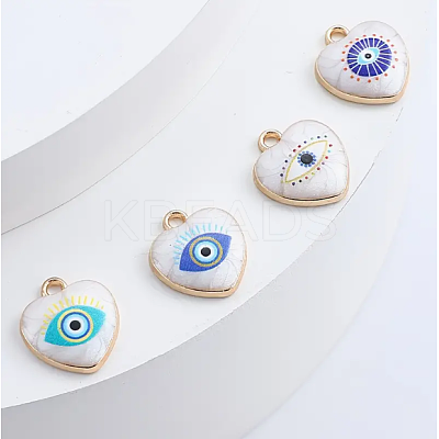 8Pcs 4 Styles Alloy Enamel Pendants ENAM-FP0001-94-1