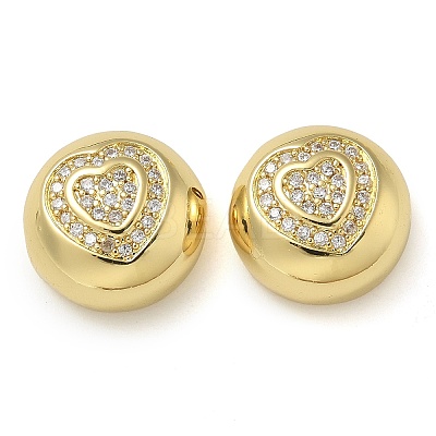 Rack Plating Brass Micro Pave Cubic Zirconia Pendants KK-K392-24G-1