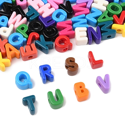 52Pcs 26 Styles Opaque Acrylic European Beads OACR-FS0002-08-1
