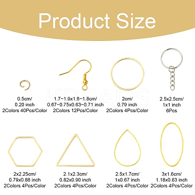 DIY Hexagon/TeardropOval/Triangle Brass Dangle Earring Jewelry Making Kits DIY-FS0007-62-1