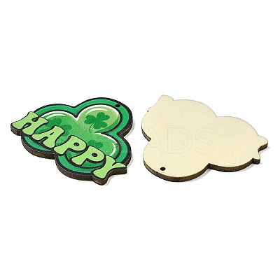 Saint Patrick's Day Single Face Printed Wood Big Pendants WOOD-E016-08-1