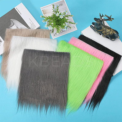 Faux Fur Squares Fabric BJEW-WH0515-11D-1