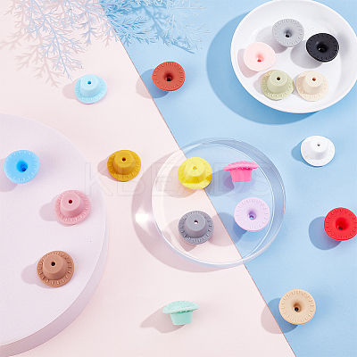 19Pcs 19 Colors Silicone Beads SIL-AR0001-05-1