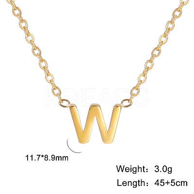 201 Stainless Steel Initial Pendant Necklaces FS-WG78A3B-23-1