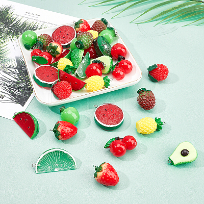 DIY 24Pairs Fruits Themed Resin Earring Making Kits DIY-PH0003-24-1