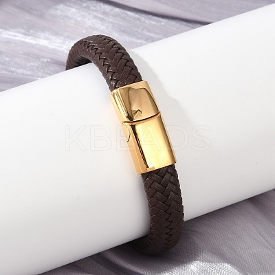 Braided Microfiber Leather Cord Bracelets for Women Men BJEW-D304-05G-01-1