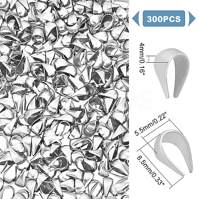 300Pcs 304 Stainless Steel Snap on Bails STAS-UN0034-86-1