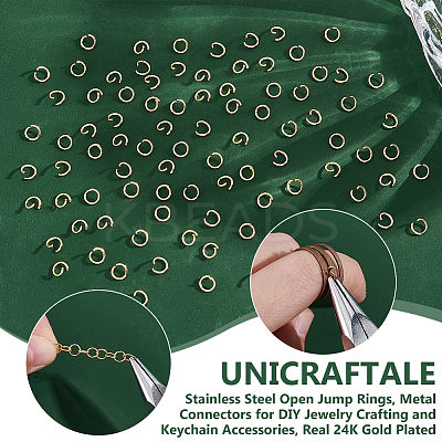 500Pcs 304 Stainless Steel Open Jump Rings STAS-UN0058-33-1