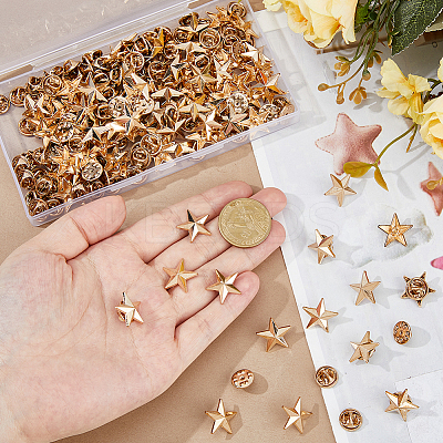100Pcs Alloy Star Brooch JEWB-FH0002-51G-1
