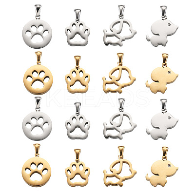 304 Stainless Steel Pendants STAS-FW0001-09-1