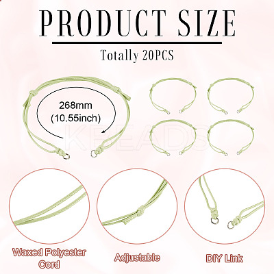 20Pcs Waxed Polyester Cord Bracelet Making AJEW-TAC00092-1