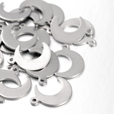 Tarnish Resistant Moon 304 Stainless Steel Pendants STAS-N059-16-1
