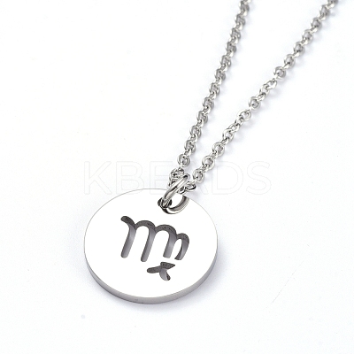 Non-Tarnish 304 Stainless Steel Pendant Necklaces NJEW-E147-12P-1