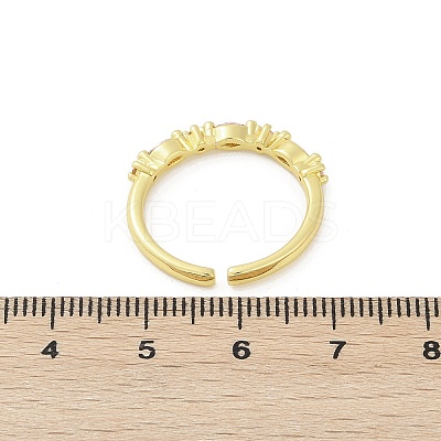 Brass Micro Pave Cubic Zirconia Cuff Rings RJEW-S400-13G-1