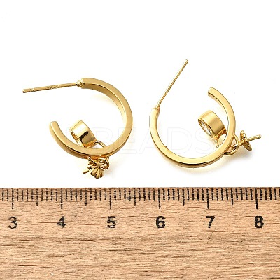 Brass Stud Earring Findings KK-R217-14G-1