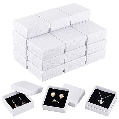 Square Kraft Paper Necklace Earring Storage Gift Boxes CON-WH0095-88B-1