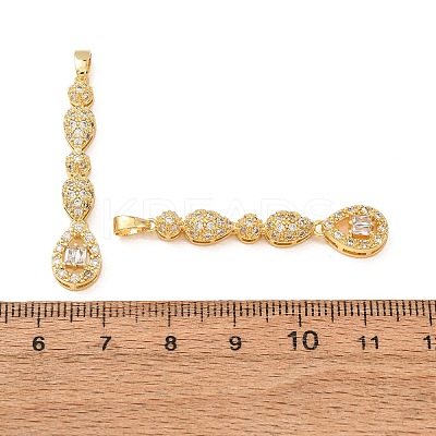 Brass Micro Pave Clear Cubic Zirconia Pendants CU-CBADD64-05G-1