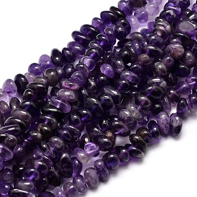 Natural Amethyst Chip Beads Strands X-G-E271-123-1