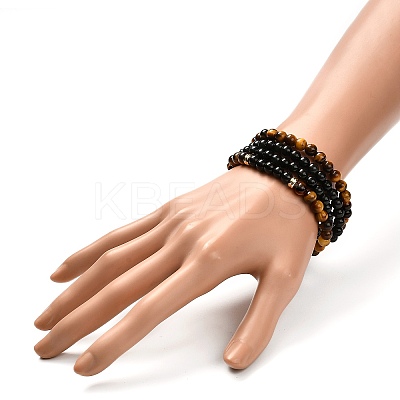 Aromatherapy Energy Stretch Bracelets Set for Girl Women BJEW-JB06736-01-1
