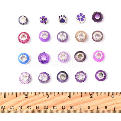 40Pcs 20 Styles DIY Rondelle European Beads Findings Kit DIY-FS0009-85-1
