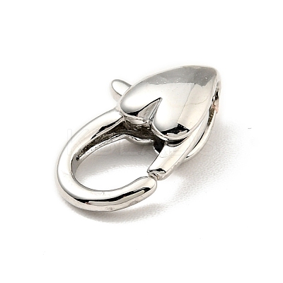 Brass Heart Lobster Claw Clasps KK-G416-47P-1