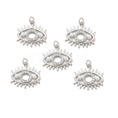 Brass Micro Pave Cubic Zirconia Pendants KK-E068-VB078-1