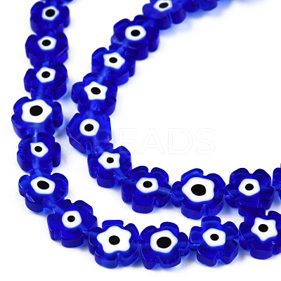 Handmade Evil Eye Lampwork Beads Strands LAMP-N029-018-02-1