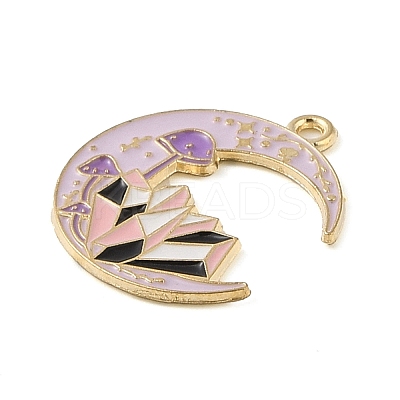 Tarot Style Alloy Eanaml Pendants PALLOY-S184-02G-B-1