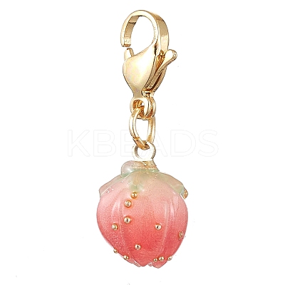 Flower Epoxy Resin Pendant Decoration HJEW-JM02306-1