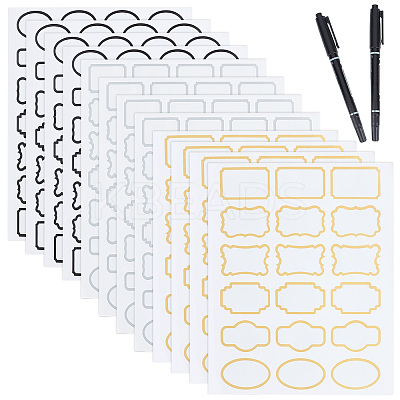 6 Sheets 3 Styles PVC Blank Self-Adhesive Stickers for Seasoning Jar DIY-GO0001-19-1