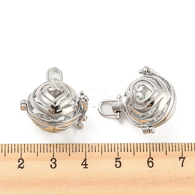 Rack Plating Brass Cage Pendants KK-D050-01P-1