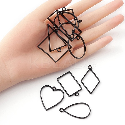 10Pcs Alloy Open Back Bezel Pendants PALLOY-YWC0002-02EB-1