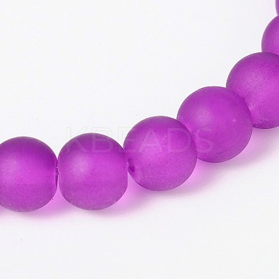 Stretchy Frosted Glass Beads Kids Bracelets for Children's Day BJEW-JB01768-02-1