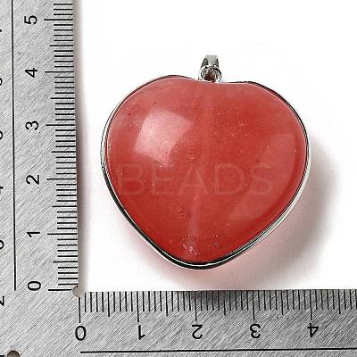 Cherry Quartz Glass Pendants KK-F868-15P-1