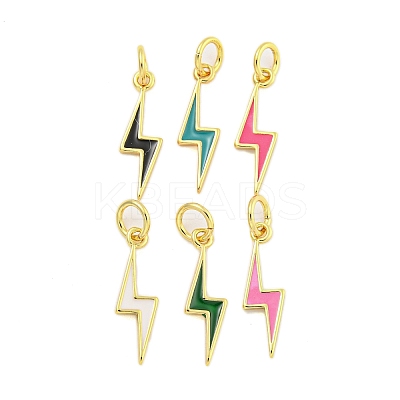 Rack Plating Brass Enamel Pendants KK-U021-16G-1