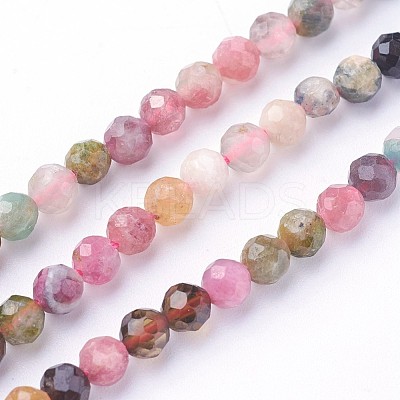 Natural Multicolor Tourmaline Beads Strands G-F619-20B-4mm-1