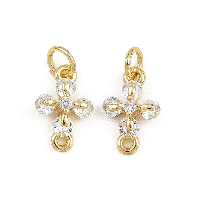 Brass Pave Clear Cubic Zirconia Cross Links KK-A269-57G-1