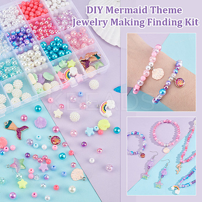 DIY Mermaid Theme Jewelry Making Finding Kit DIY-PH0021-12-1